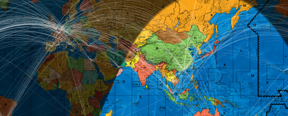 Major Air Routes over Oceanic Geopolitical